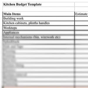 Kitchen budget template